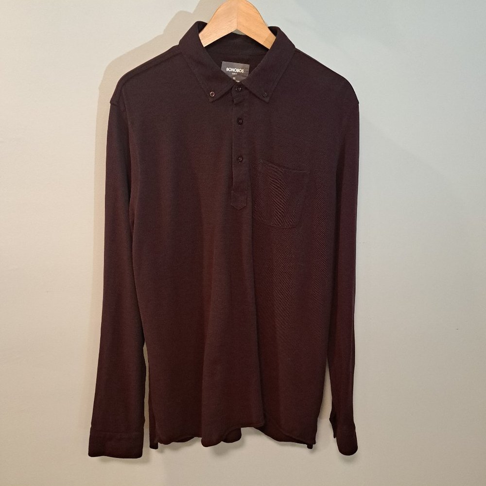Bonobos Slim Fit men's XXL long sleeve three button polo